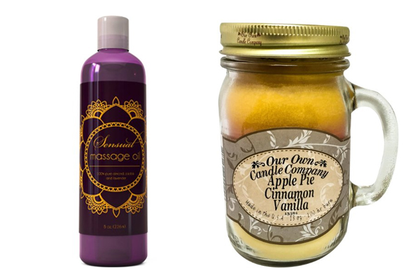 Massage Oil and Scented Candles